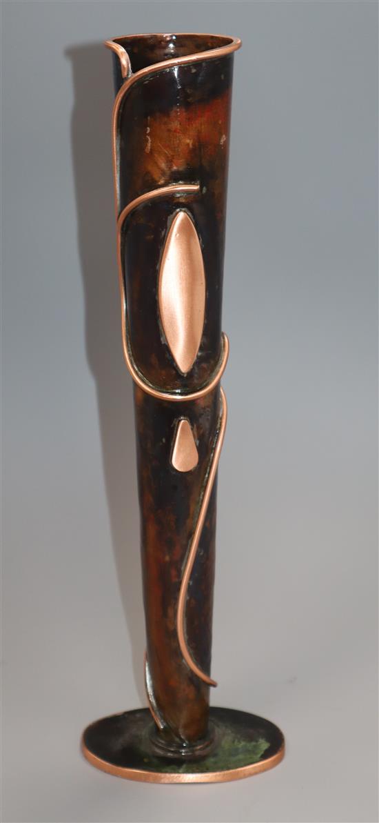 Sam Fanaroff. A tall copper vase, numbered 2015 height 38cm